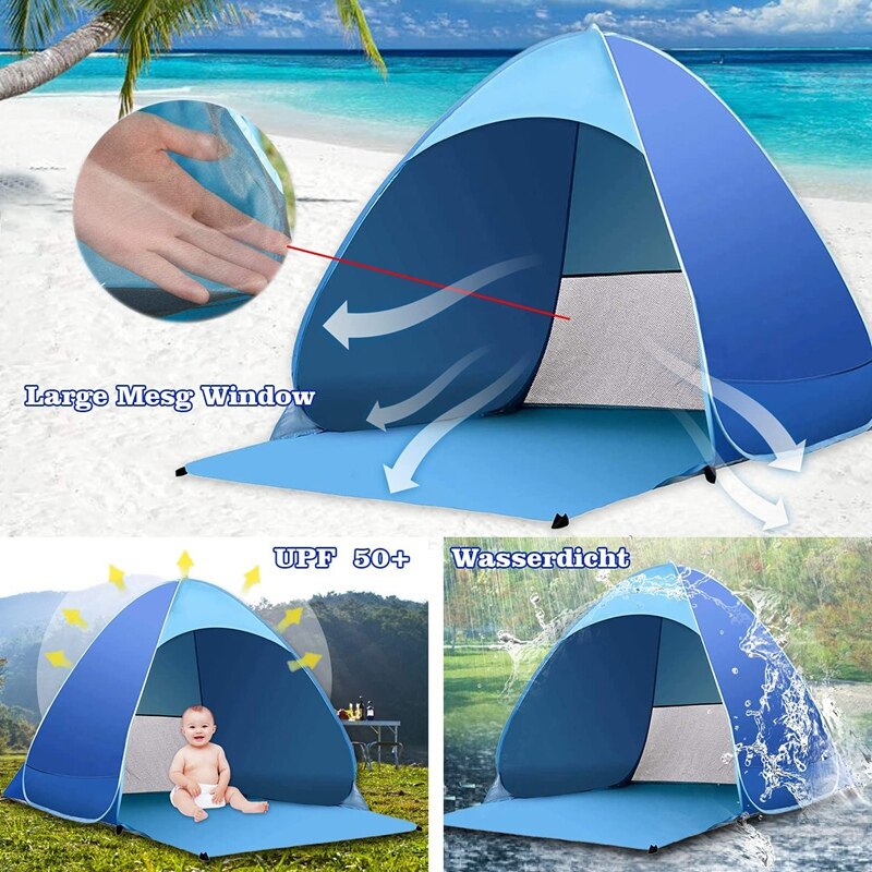Cheap Goat Tents Beach Tent Ultralight Folding Tent Automatic Open Tent Family Tourist Fish for Family Beach Garden Camping Picnic   